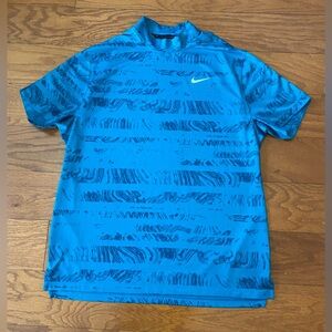 Nike Tiger Woods Shirt Mens Large L ADV Mock Neck Golf Performance Drifit